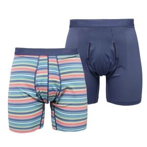 SAXX QUEST QUICK-DRY MESH BOXER BRIEF FLY 2PK Férfi gyorsan száradó boxeralsó, sötétkék, méret kép