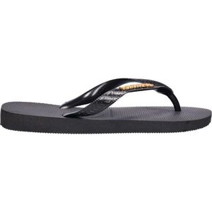 HAVAIANAS TOP LOGO METALLIC Női papucs, fekete, méret 41/42 kép