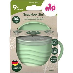 NIP GREEN LINE SNACKBOX 2in1 9M+ Uzsonnás doboz és pohárka, zöld, méret kép