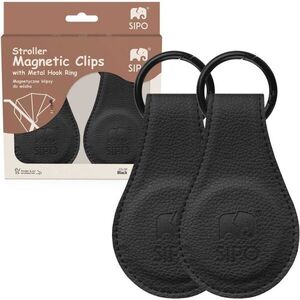 Sipo STROLLER HOOKS 2DB Mágneses babakocsi klipszek, fekete, méret kép