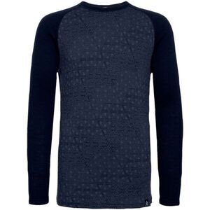Bula GEO MERINO WOOL CREW Hosszú ujjú férfi póló, sötétkék, méret kép
