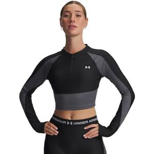 Under Armour HEATGEAR RIB 1/4 ZIP Női sportpóló, fekete, méret M kép