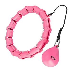 ONE FITNESS HULA HOOP Masszázs karika súllyal, rózsaszín, méret kép