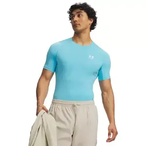 Under Armour HG ARMOUR COMP SS Férfi póló, türkiz, méret L kép