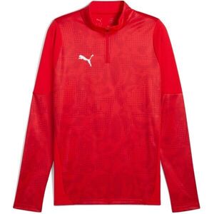 Puma TEAMCUP TRAINING 1/4 ZIP TOP Férfi sportos pulóver, piros, méret kép