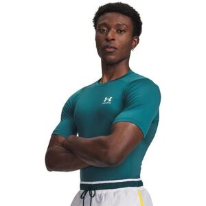 Under Armour HG ARMOUR COMP SS Férfi póló, sötétzöld, méret kép