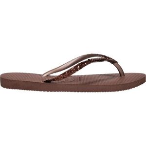 HAVAIANAS SLIM GLITTER II Női strandpapucs, barna, méret 43/44 kép