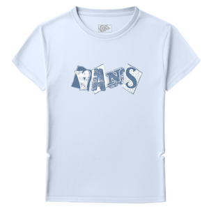 Vans MIX COLLAGE CREW SS TEE Női póló, világoskék, méret kép