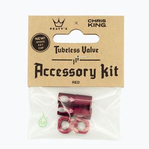 Gumiabroncs szelepsapka Peaty'S X Chris King Mk2 Tubeless Valves Accessory Kit piros 83804 (X Chris King MK2 Tubeless Valves Accessory Kit PTV2-ACCS-RED-12) kép