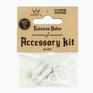 Peaty's X Chris King Mk2 Tubeless Valves kiegészítő készlet ezüst 83805 (X Chris King MK2 Tubeless Valves Accessory Kit PTV2-ACCS-SIL-12) kép