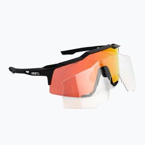 Kerékpáros szemüveg 100% Speedcratf Soft tact fekete/hiper piros többrétegű tükör 60007-00008 (Speedcraft 60007-00008) kép