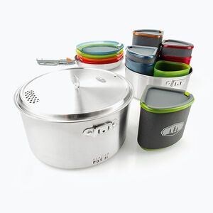 GSI Outdoors Glacier Stainless Camper kefésített 68181 főzőedény készlet (Glacier Stainless Camper 68181) kép
