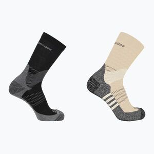 Trekking zokni Salomon X Ultra Access Crew 2 pary bleached sand/black (X Ultra Access Crew LC2256800) kép