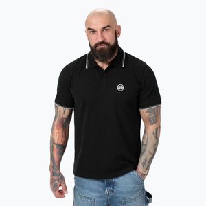 Pitbull West Coast Polo Pique Stripes Regular black férfi galléros póló (Polo Pique Stripes Regular 243003900003) kép
