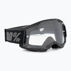 Gyerek kerékpáros szemüveg 100% Strata 2 Junior black/clear (Strata 2 Junior 50031-00007) kép