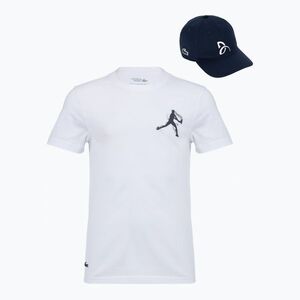 Koszulka męska + czapka Lacoste TH1044 white/ navy blue (TH1044 522) kép