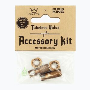 Peaty's X Chris King MK2 Tubeless szelepek tartozékkészlet bourbon (X Chris King MK2 Tubeless Valves Accessory Kit PTV2-ACCS-BRB-12) kép
