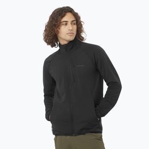 Férfi Salomon Lightwarm Full Zip trekking pulóver mély fekete (Lightwarm Full Zip LC2443600) kép