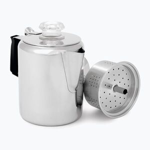 GSI Outdoors Glacier Stainless 3 Cup Perc W/Silicone Handle polírozott túrázó kávézó (Glacier Stainless 3 Cup Perc W/Silicone Handle 65203) kép