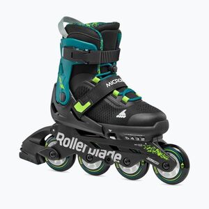 Rollerblade Microblade XT Jr gyermek görkorcsolya fekete/petrol zöld (Microblade XT Jr 86B0751520NG02) kép
