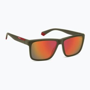 Polaroid PLD 2164/S katonai zöld/piros többrétegű polarizált férfi napszemüveg (PLD 2164/S 207855TBO58OZ) kép