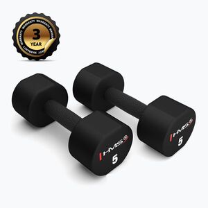 HMS HPT02 TPU súlyzók 2 db. 5 kg fekete (HPT05 TPU 17-66-214) kép