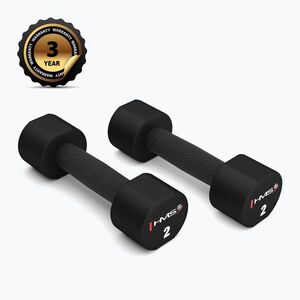 HMS HPT02 TPU súlyzók 2 db. 2 kg fekete (HPT02 TPU 17-66-211) kép