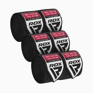 Bokszkötszerek RDX Hand Wraps RB 3 pár 450 cm fekete (Hand Wraps RB HWC-BBB+) kép