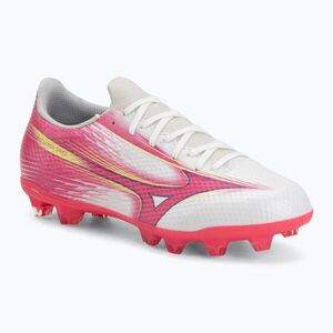 Gyerek focicipő Mizuno Alfa III Select Jr FG white/fuchsia purple (Alfa III Select Jr FG P1GB266564) kép