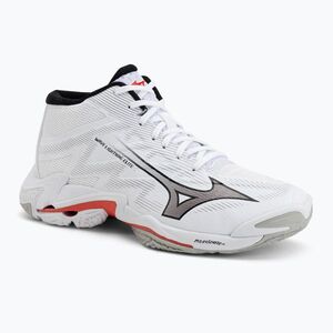 Röplabdacipő Mizuno Wave Lightning Elite Mid white/black/fiery red (Wave Lightning Elite Mid V1GA260559) kép