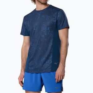 Férfi futópóló Mizuno Active DryAeroFlow Graphic estate blue (Active DryAeroFlow Graphic J2GAD00412) kép