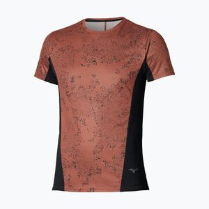Férfi futópóló Mizuno Active DryAeroFlow Graphic copper brown (Active DryAeroFlow Graphic J2GAD00455) kép