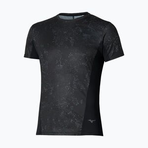 Férfi futópóló Mizuno Active DryAeroFlow Graphic black/gray (Active DryAeroFlow Graphic J2GAD00490) kép