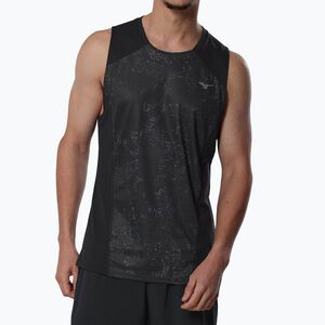 Férfi futópóló Mizuno Active DryAeroFlow Graphic Tank Top black/gray (Active DryAeroFlow Graphic J2GAD01090) kép