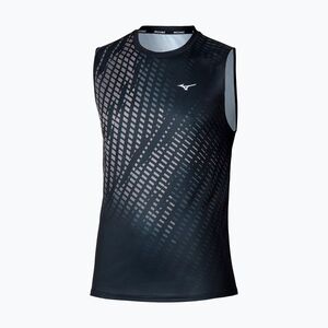 Férfi futópóló Mizuno Core Graphic Sleeveless black/gray (Core Graphic Sleeveless J2GAD00690) kép
