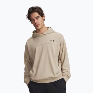 Férfi kapucnis pulóver Under Armour Rival LW Hoodie city khaki/black (Rival LW Hoodie 6012335-299) kép