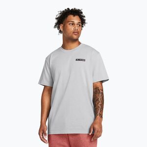 Férfi póló Under Armour HW Armour Label mod gray medium heather/black (HW Armour Label 1382831-011) kép