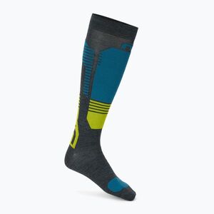 Sízokni Mico Light Weight Superthermo Natural Merino Ski teal melange (Light Weight Superthermo Natural Merino Ski CA00112) kép
