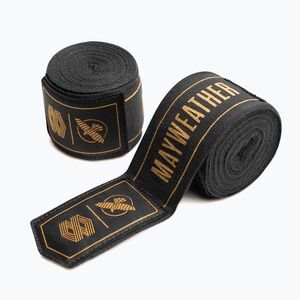 Boksz bandázsok Hayabusa Mayweather Stretch Hand Wraps 450 g black/gold (Mayweather Stretch Hand Wraps MWHW-BKGD) kép
