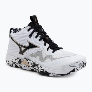 Röplabdacipő Mizuno Wave Momentum Elite Mid white/black/ge gold (Wave Momentum Elite Mid V1GA251741) kép