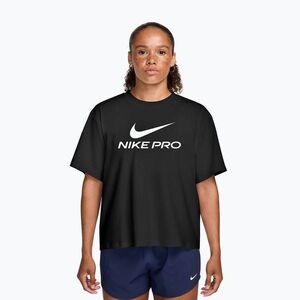 Női edzőpóló Nike Pro Dri-Fit Loose black/white (Pro Dri-Fit Loose SS IQ0820) kép