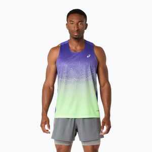Férfi futótrikó ASICS Road Fade Singlet cobalt burst/illuminate green (Road Fade Singlet 2011D522) kép
