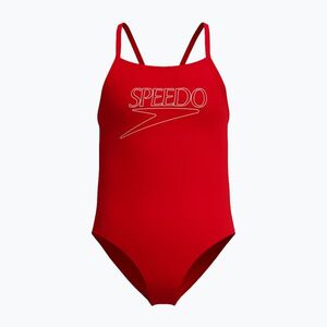 Gyerek egyrészes úszódressz Speedo Endurance+ Logo Thinstrap high risk red (Endurance+ Logo Thinstrap 8-A000207008) kép