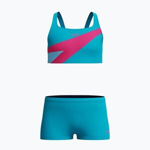 Gyerek kétrészes fürdőruha Speedo Hyperboom Butterfly Back mayan blue/margarita pink (Hyperboom Butterfly Back 8-A000206002) kép