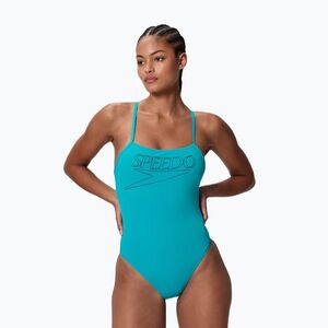 Női egyrészes fürdőruha Speedo Endurance+ Logo Thin Strap Mayan Blue (Endurance+ Logo Thin Strap 8-A000115007) kép