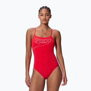 Női egyrészes úszódressz Speedo Endurance+ Logo Thin Strap high risk red (Endurance+ Logo Thin Strap 8-A000115005) kép