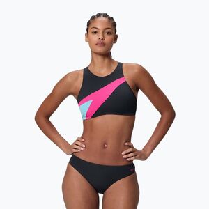Női kétrészes fürdőruha Speedo Hyperboom Butterfly Back anthracite/margarita pink (Hyperboom Butterfly Back 8-A000105003) kép