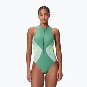 Női egyrészes fürdőruha Speedo Ocean Flex Zip fortune green/pale clover (Ocean Flex Zip 8-005201005) kép