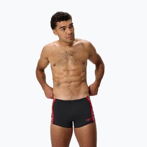 Férfi úszóboxer Speedo Hyperboom Splice Aquashort anthracite/high risk red (Hyperboom Splice Aquashort 8-A000253003) kép