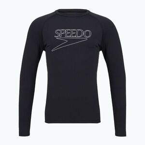 Férfi hosszú ujjú úszófelső Speedo Endurance+ Logo Rash Guard anthracite (Endurance+ Logo Rash Guard 8-A000164002) kép